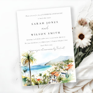 Puerto Vallarta Mexico Scape Wedding Anniversary Invitation