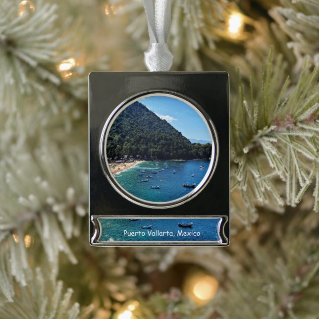 Puerto Vallarta, Mexico  Silver Plated Banner Ornament (Tree)