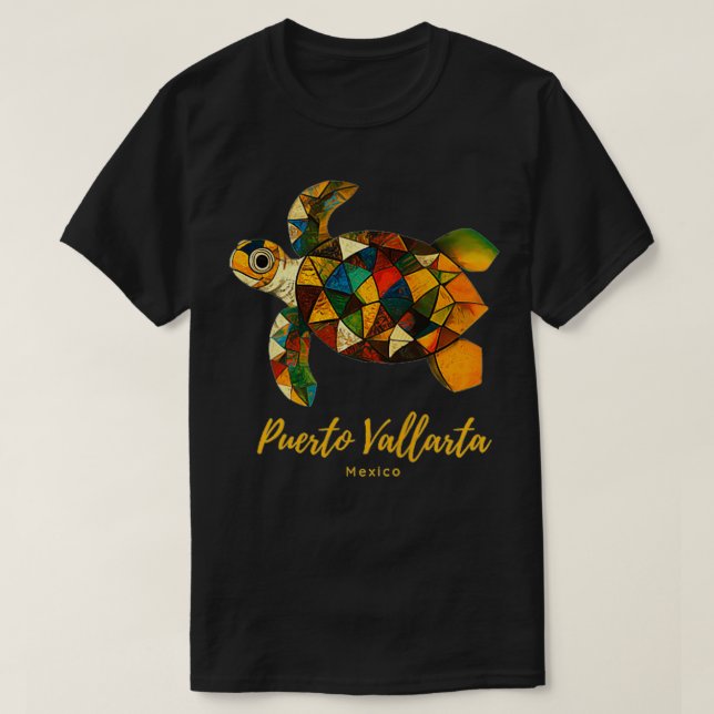 Puerto Vallarta Mexico Tribal Sea Turtle Souvenir  T-Shirt (Design Front)