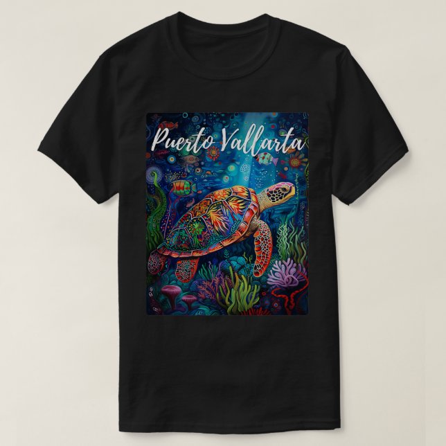 Puerto Vallarta Mexico Vacation Underwater Sea Tur T-Shirt (Design Front)