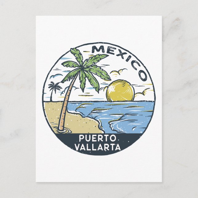 Puerto Vallarta Mexico Vintage Postcard (Front)