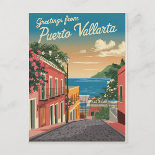 Puerto Vallarta Mexico Vintage Postcard