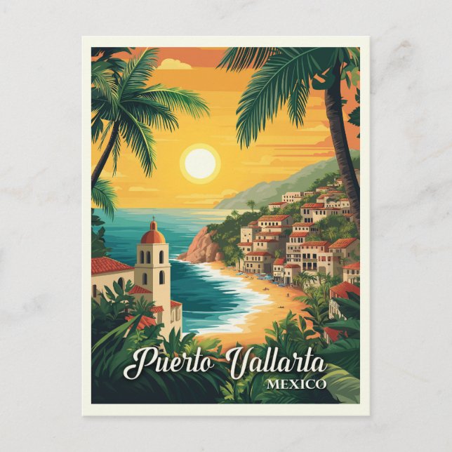 Puerto Vallarta Mexico Vintage Travel  Postcard (Front)