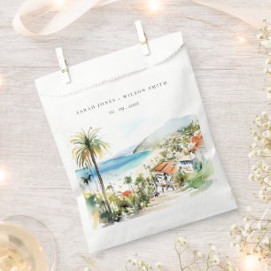 Puerto Vallarta Mexico Watercolor scape Wedding Favour Bags