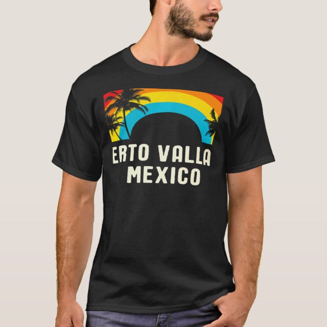 Puerto Vallarta Retro Rainbow Vacation Souvenir Me T-Shirt (Front)