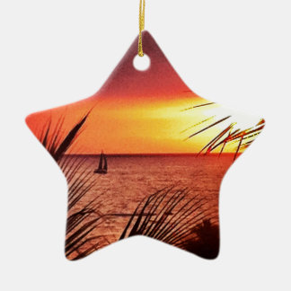 Puerto Vallarta Sunset Ceramic Tree Decoration