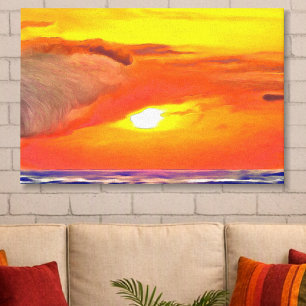 Puerto Vallarta Sunset Ocean 2443 Art Canvas Print