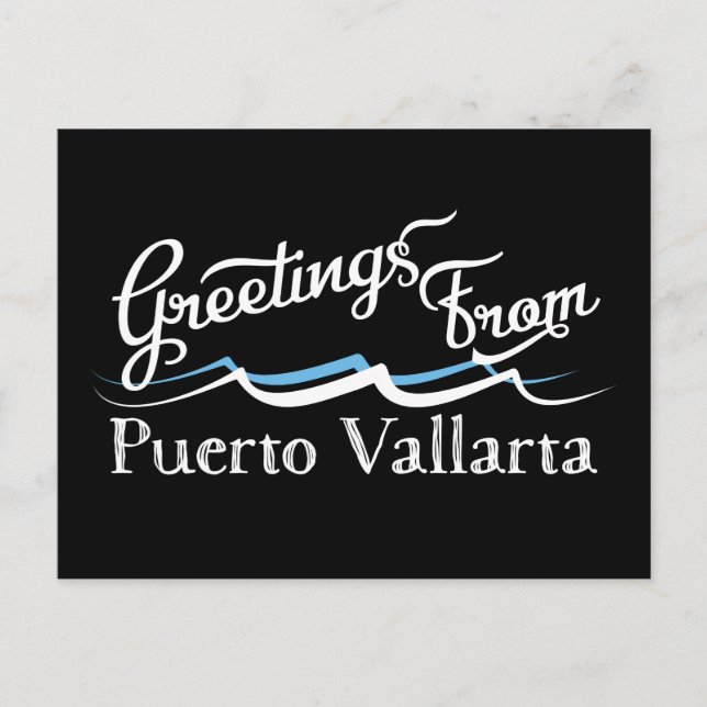 Puerto Vallarta Water Waves Postcard (Front)