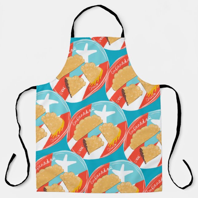 Puertorico Empanadas Spanish Hand Drawn     Apron (Front)