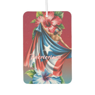 Puertorico Girly Island Hibiscus Car Air Freshener