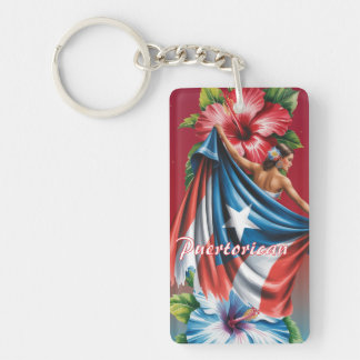 Puertorico Girly Island Hibiscus  Key Ring