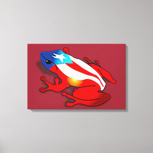 Puertorrican Coqui With Flag Canvas Print