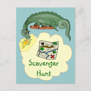 Puff Dragon & Scavenger Hunt Map Invitations