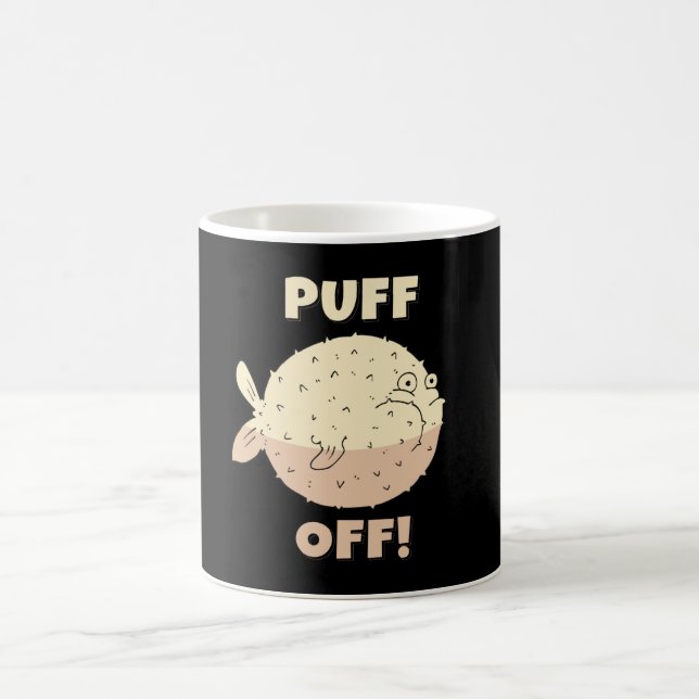 Puff Off Puffer Fish Sea Coffee Mug (Center)