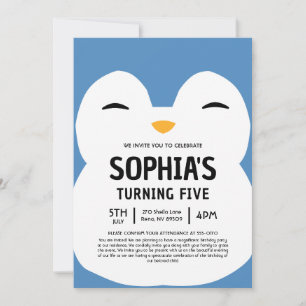 Puff The Penguin Squishmallow Birthday Party Invitation