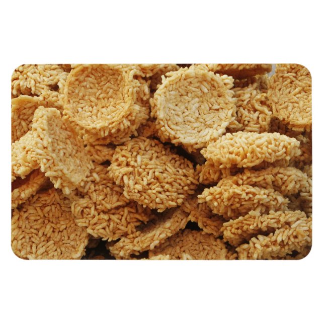 Puffed Rice Cakes ~ Asian Sweets Desserts Food Magnet (Horizontal)