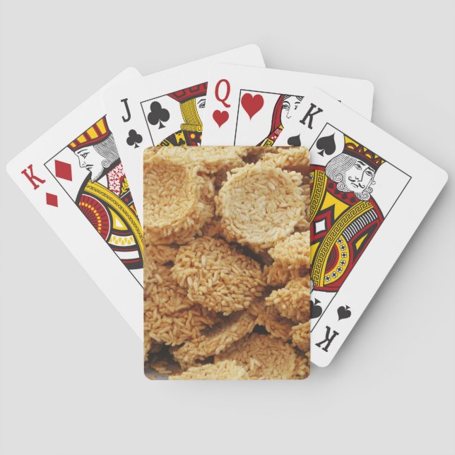 Puffed Rice Cakes ~ Asian Sweets Desserts Food Playing Cards (Back)