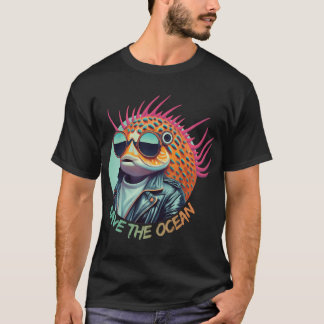 Puffer and spotted fish in sunglasses T-Shirt