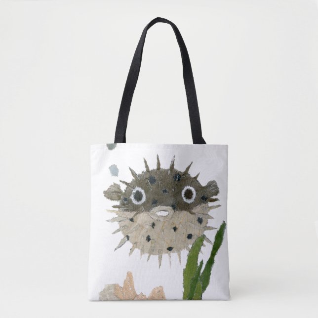 Puffer, Blowfish, Fish, Sea Creature Tote Bag (Front)