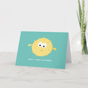 Puffer Fish Birthday Folded Greeting Card