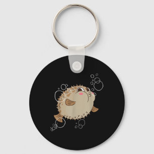 Puffer Fish Blowfish Bubbles Key Ring