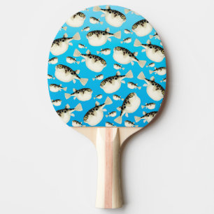 puffer fish blue ping pong paddle