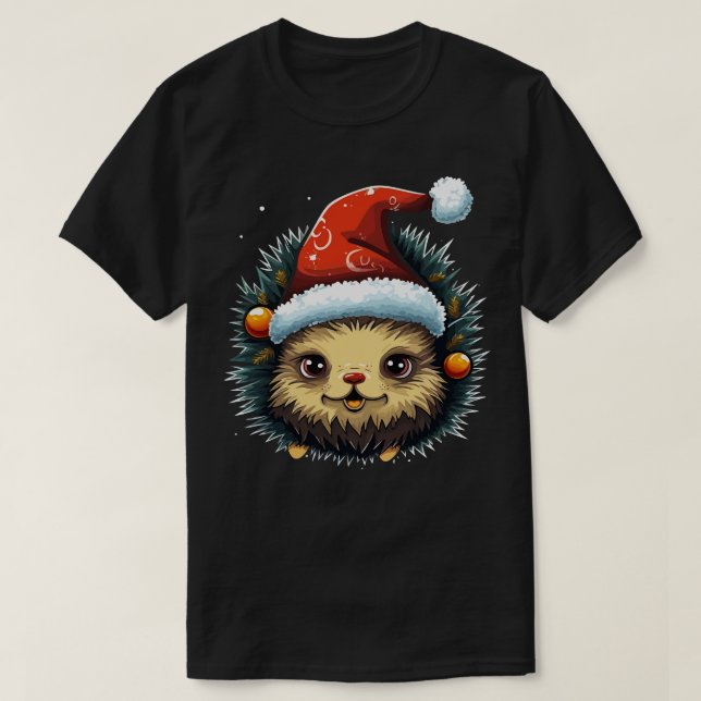 Puffer Fish Christmas T-Shirt (Design Front)