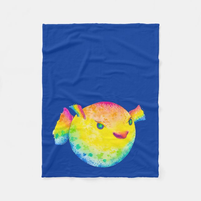 Puffer fish fleece blanket (Front)