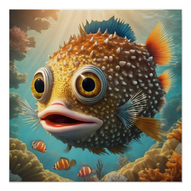 Puffer Fish no 1 Glossy Poster (Front)