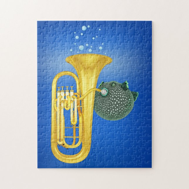 Puffer Fish Playing Tuba - Puzzle (Vertical)