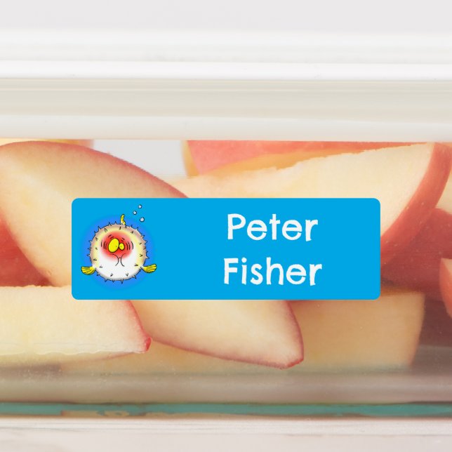 Puffer fish porcupine fish cartoon personalised (Affixed)