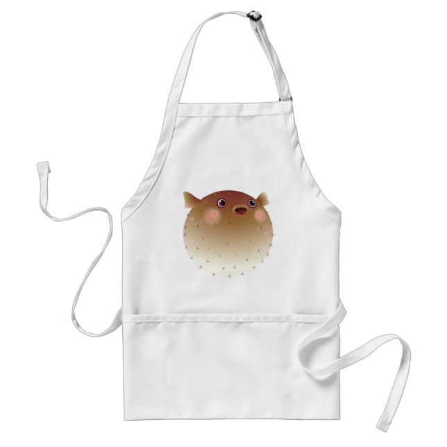 Puffer fish white standard apron (Front)