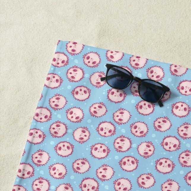 Pufferfish Beach Towel (In Situ)
