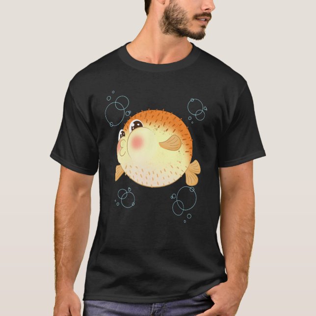 Pufferfish Blowfish Tetraodontidae Sea Squab Ballo T-Shirt (Front)