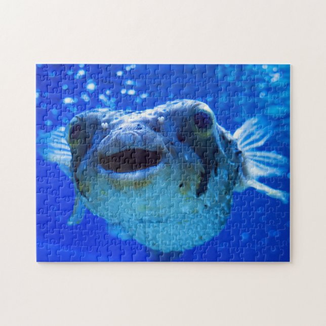 Pufferfish Blue Design Jigsaw Puzzle (Horizontal)