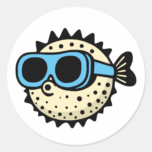 Pufferfish Classic Round Sticker (Front)