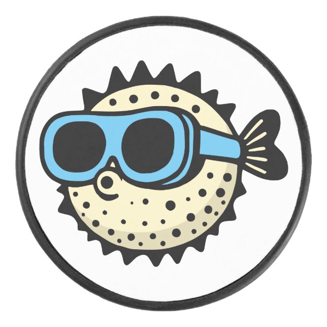 Pufferfish Hockey Puck (Front)