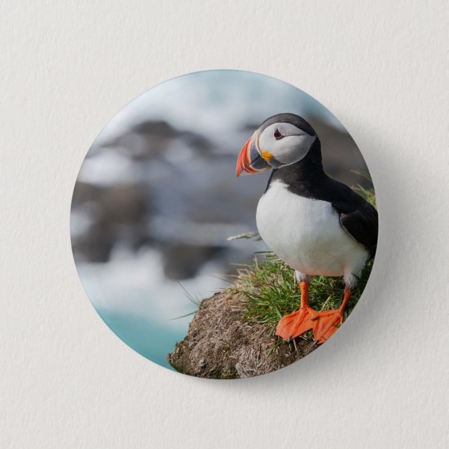 Puffin 6 Cm Round Badge (Front)