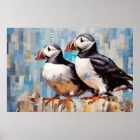 Puffin Animal Bird Art Decor Paint 