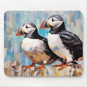Puffin Animal Bird Art Decor Paint  Mouse Mat