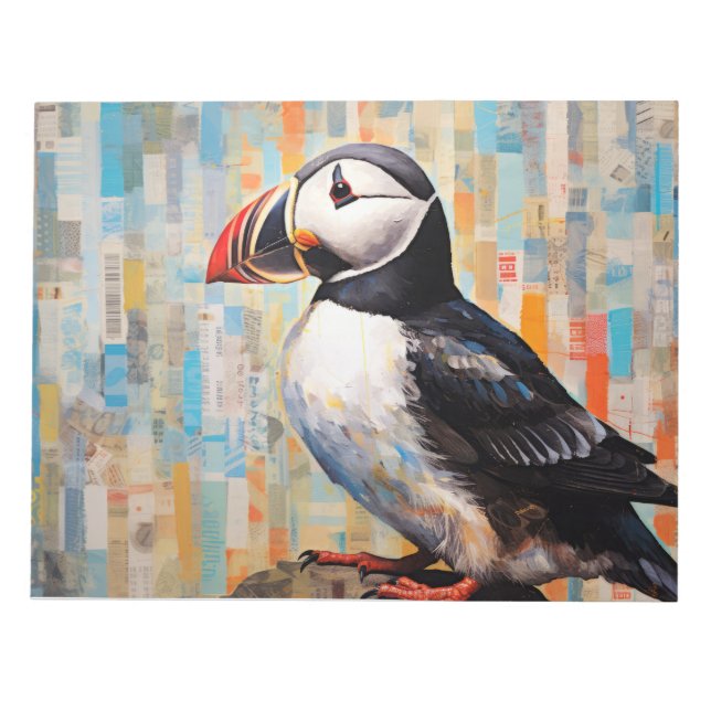 Puffin Animal Bird Art Decor Paint  Notepad (Front)