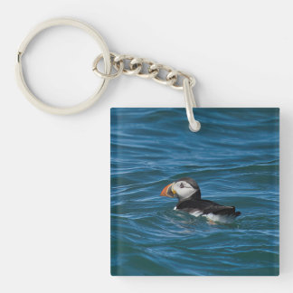 Puffin at sea faux canvas print acrylic print key key ring
