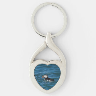 Puffin at sea faux canvas print acrylic print key ring