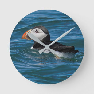 Puffin at sea faux canvas print acrylic print key round clock