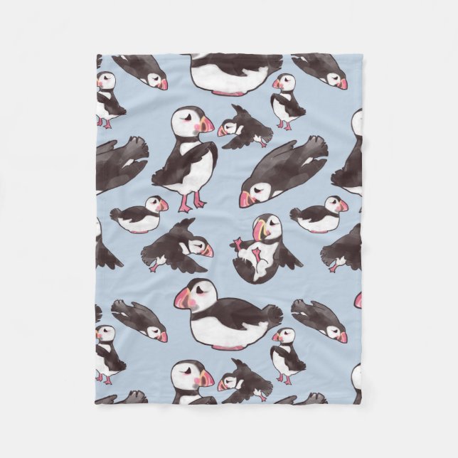 Puffin Baby Fleece Blanket (Front)