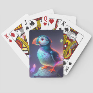 Puffin Bird Animal Portrait Painting Wildlife Free Playing Cards