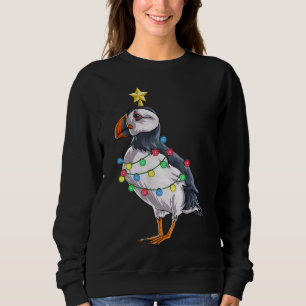 Puffin Bird Christmas Tree Reindeer Lights Gift Xm Sweatshirt