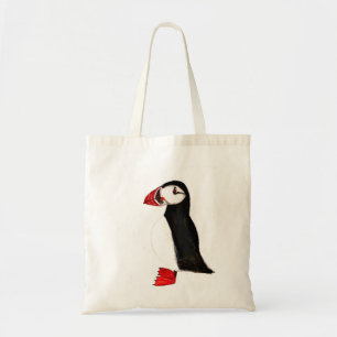Puffin bird cute Funny watercolor Atlantic Arctic Tote Bag