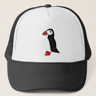 Puffin bird cute Funny watercolor Atlantic Arctic Trucker Hat