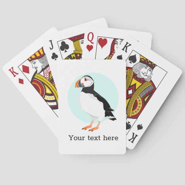 Puffin Bird Illustration Playing Cards (Back)